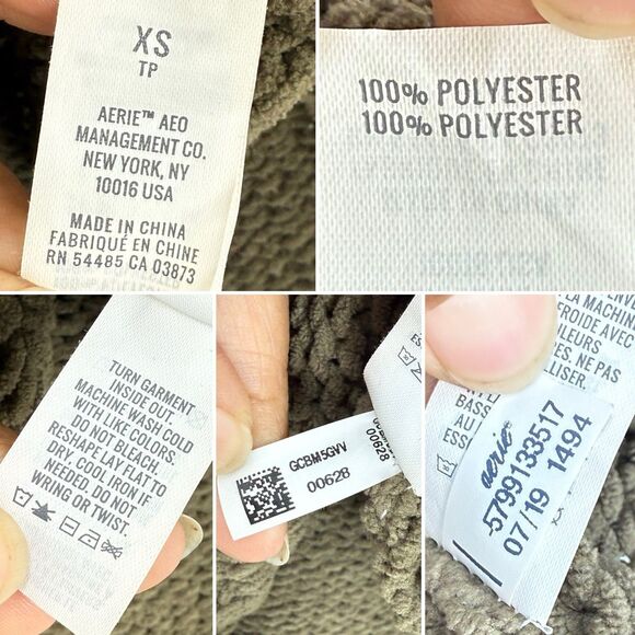 Aerie Olive Green Soft Cozy Turtleneck Sweater Size XS slightly oversized - Picture 10 of 16